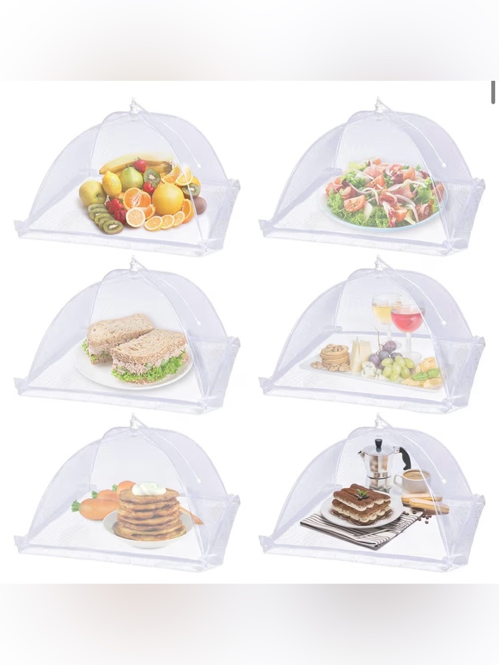Foldable Clear Mesh Food Tent Cover - White/Clear